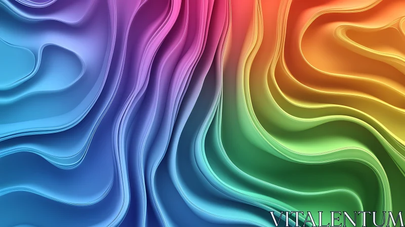 Layered rainbow gradient waves with soft abstract curves.
