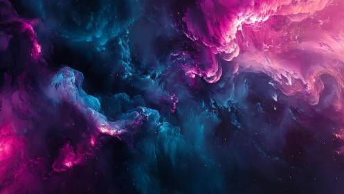 Nebula-like cosmic cloudscape in magenta and teal hues.