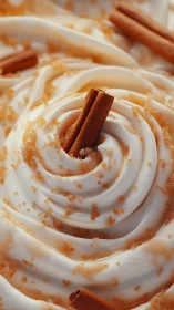 Cinnamon-stick spirals dive into caramel-kissed cream swirls