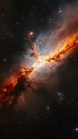 Star-forming nebula shows bright ionized gas and dense dust lane