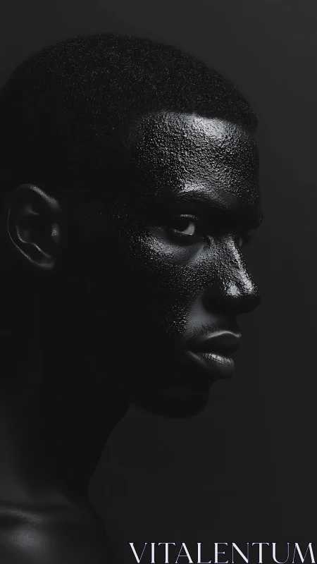 Glimmering profile emerges from shadow soaked in midnight.