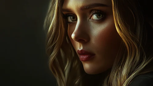 Golden hush around a watchful gaze in cinematic closeup.