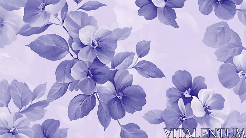 Purple Flower Composition Blooms Against Soft Lavender Background