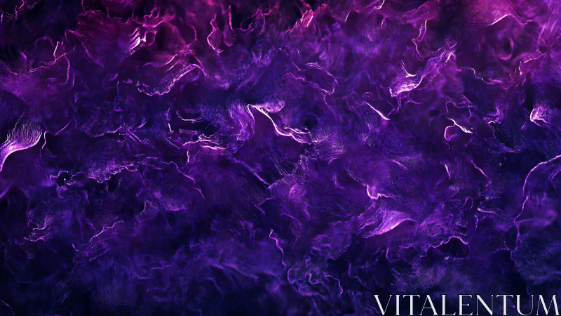 Velvety purple waves drift in a glowing abstract night haze