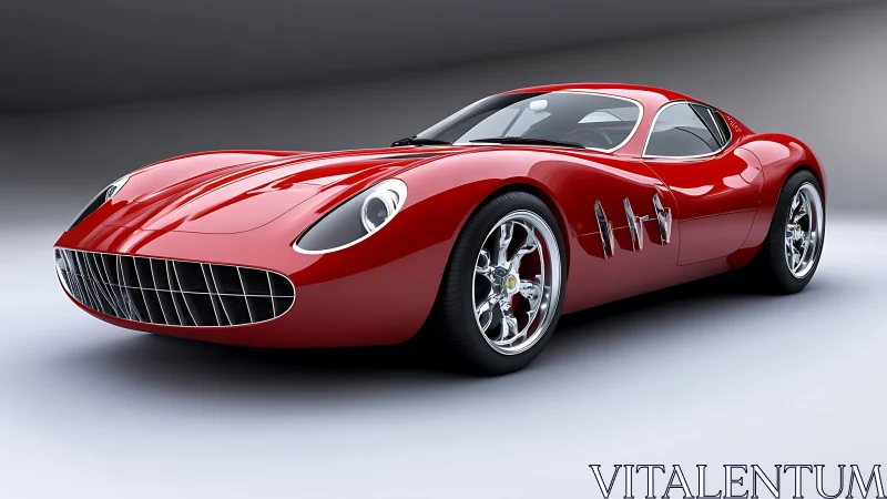 Red sports coup&eacute; render displays smooth, reflective bodywork