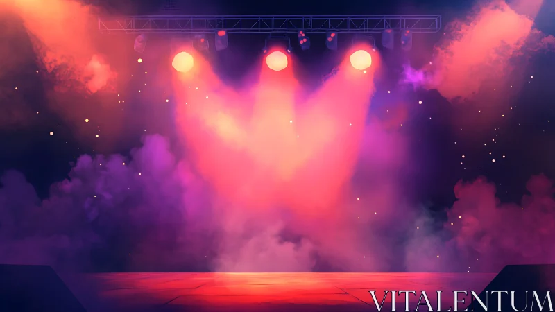 Stage lights bloom like sunrise over a waiting spotlight