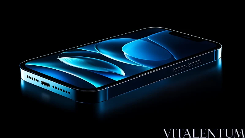 Glass-blue smartphone lounges like a neon skyline at night