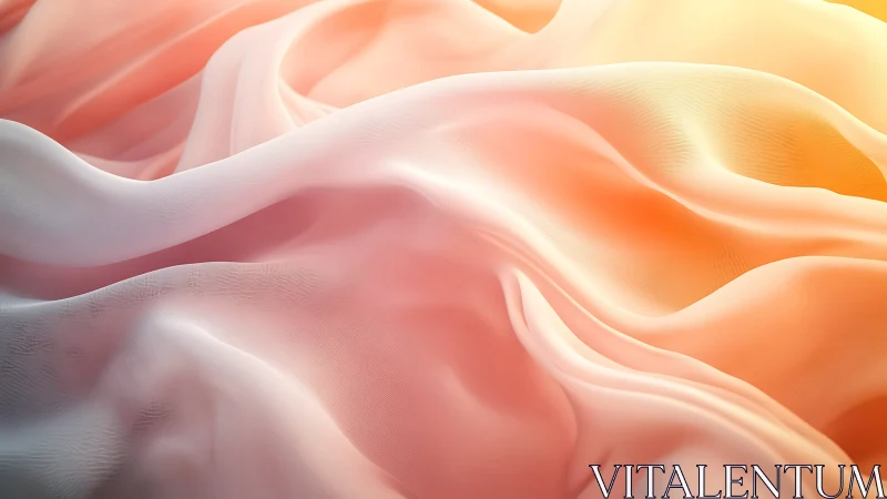 Soft pastel fabric waves ripple across glowing surface