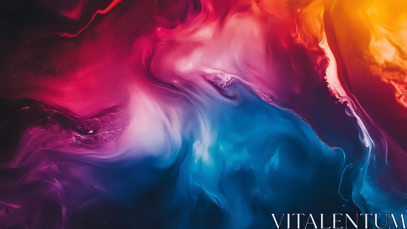 Color gradients flow diagonally across abstract liquid field