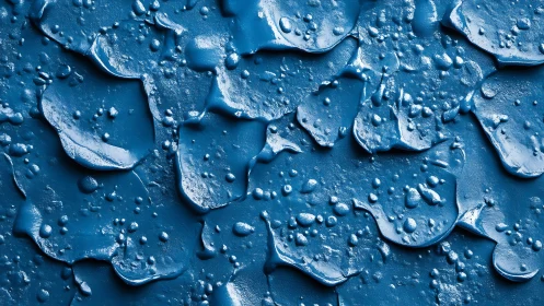 Textured cobalt abstraction with layered fluid relief surface.