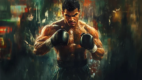 Boxer's Gritty Determination Blazes Through Stormy Shadows