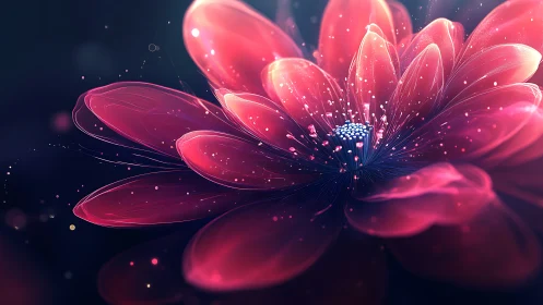 Luminescent Cosmos Blossom Unfurling in Stardust.