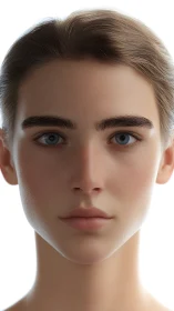 Calm digital portrait studies serene gaze and soft realism