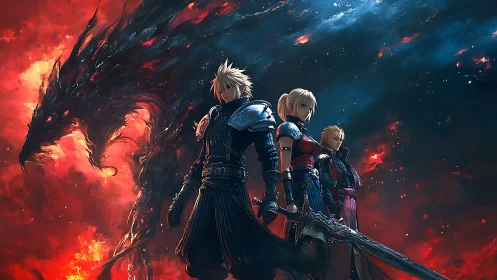 Blazing dragon-shadow and steel-hearted heroes unite.