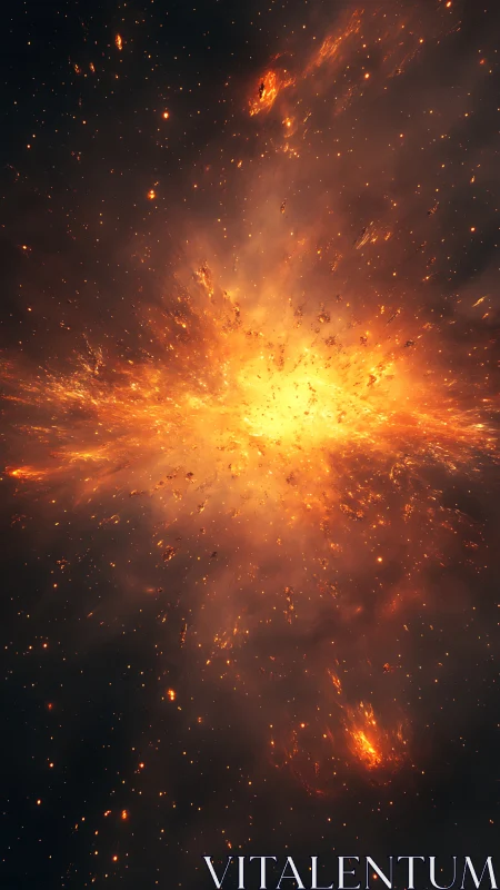 Stellar firestorm erupting in deep cosmic voidscape.