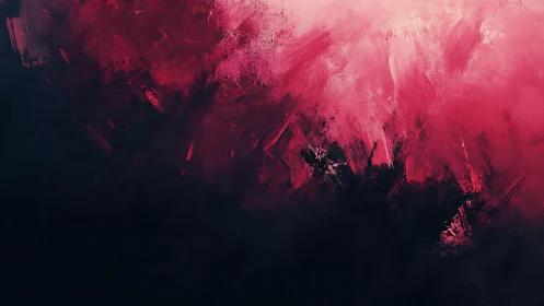 Bold Abstract Brushstroke Art in Red and Black Tones.