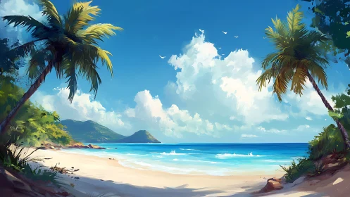 Tropics Dream: Where Palm Whispers Meet Azure Waters.