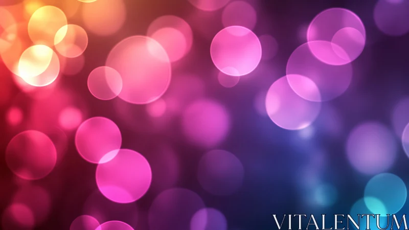 Defocused multicolor bokeh circles with smooth radial gradient blending