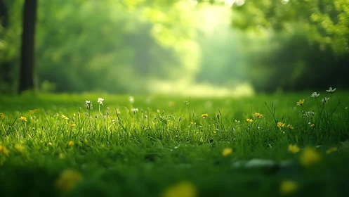 Sunlit wildflower meadow captures low-angle summer calm