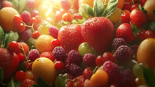 Sunlit berries stage a glossy, dew-kissed color crescendo