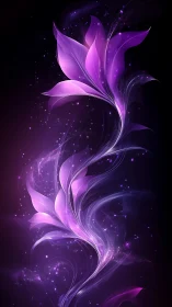 Spectral violet photonic flora with luminous vector filaments.