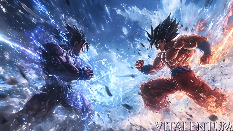 Twin cosmic brawlers collide in a storm of fire and ice