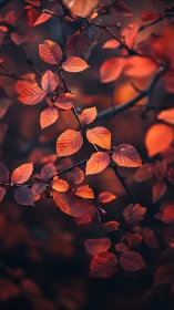 Whispering ember leaves drifting through dusk&rsquo;s quiet hush.