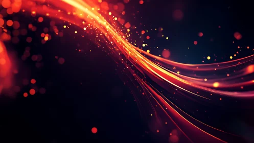 Dynamic Abstract Light Trails with Vibrant Red and Orange Hues.