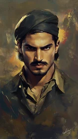 Intense male portrait in painterly digital realism.