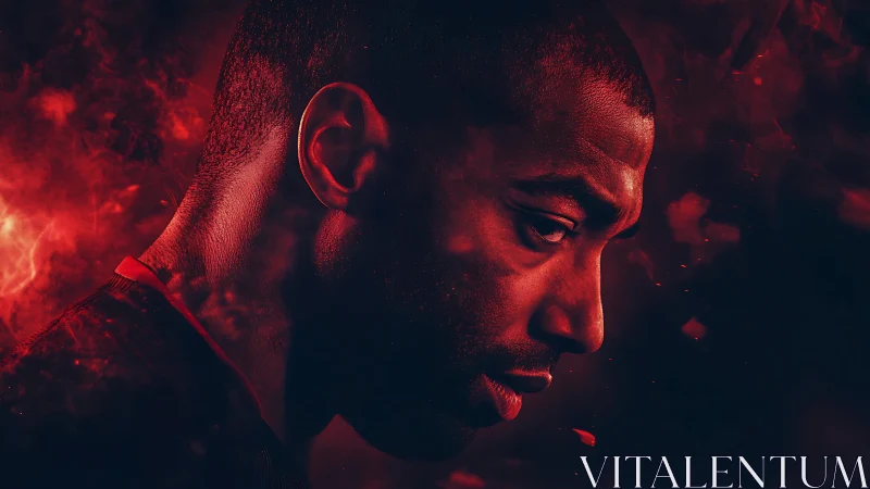 Fierce red portrait captures quiet strength in deep focus