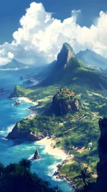 Emerald Paradise: Where Mountain Titans Guard Turquoise Shores.