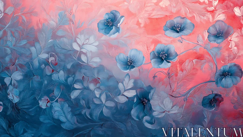 Twilight blooms drift through coral dusk and sapphire mist.