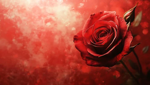 Crimson Rose Blooms with Romantic Elegance and Timeless Beauty.