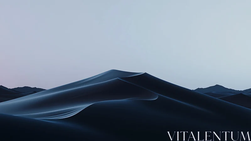 Nocturnal sand dunes rendered in minimal photorealistic gradient