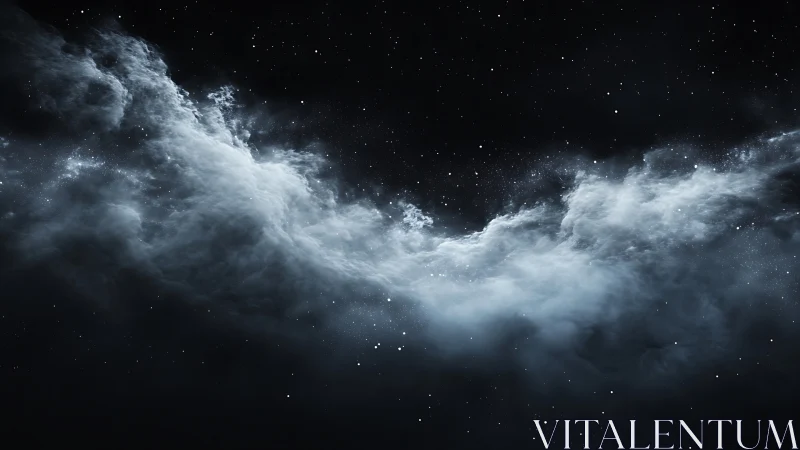 Soft starlit nebula drifts gently across the quiet night sky