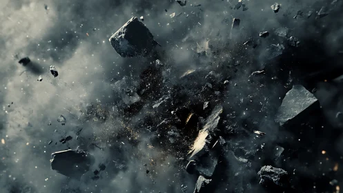 Cosmic rubble erupts in a storm of shattering starlight.