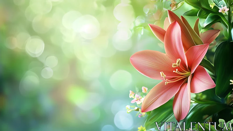 Luminous Red Amaryllis: Botanical Digital Rendering with Soft Focus.