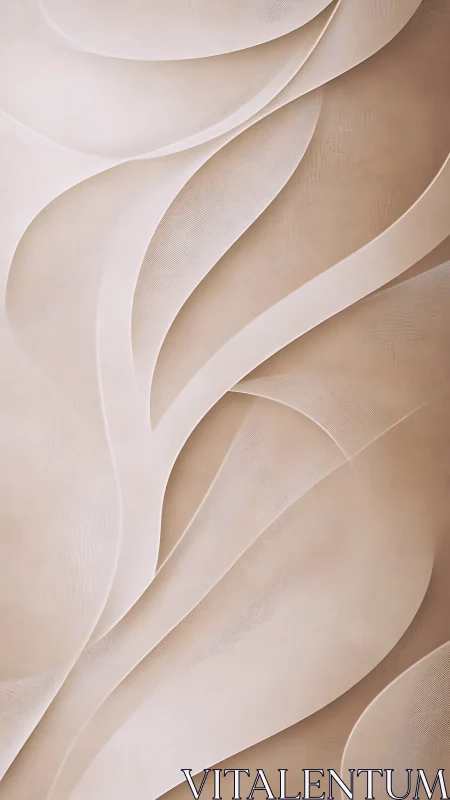 Curved beige layers form a soft abstract flowing pattern.
