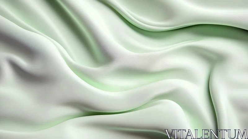 Soft mint fabric waves flow in calming abstract motion