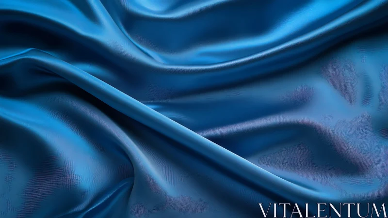 Shimmering blue satin folds create a flowing abstract surface.