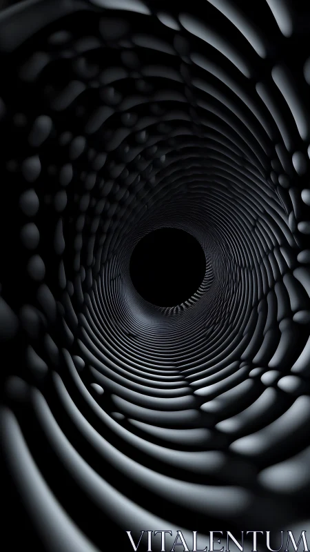 Concentric tubular structure displays smooth repeating surface pattern