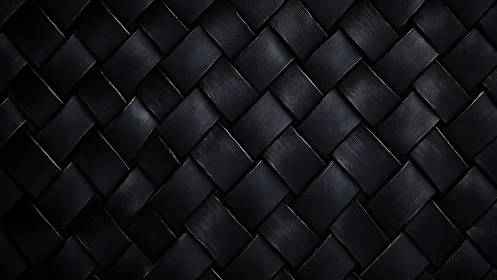 Midnight lattice of woven shadows in sleek black.