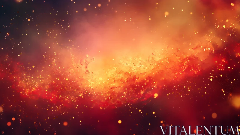 Stellar dust band with orange nebular glow and scattered sparks.