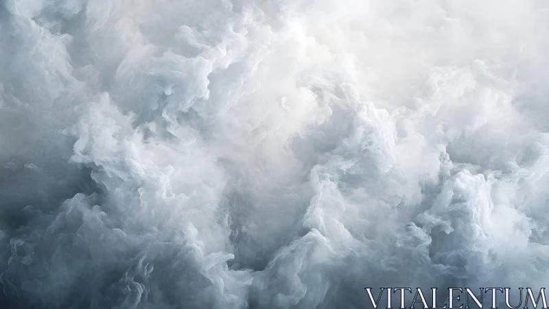 Dramatic swirling white clouds in abstract digital art style.