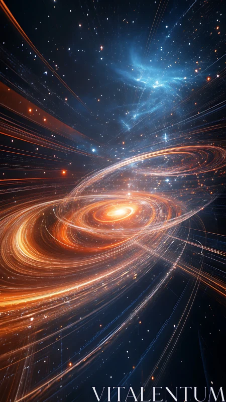 Spiral luminous nebula structure in dense star field region.