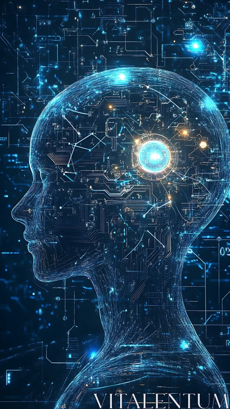 Digital human head silhouette reveals illuminated neural circuit core