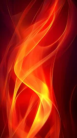 Radiant Flames Dance Through Deep Red and Gold Light