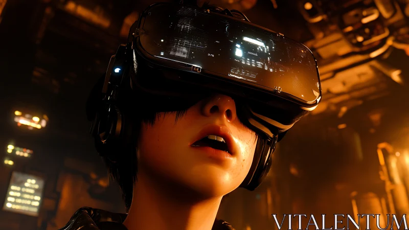 Neon dream diver lost inside a glowing VR future city.