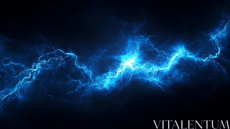 Electric plasma arc cuts diagonally through deep black void