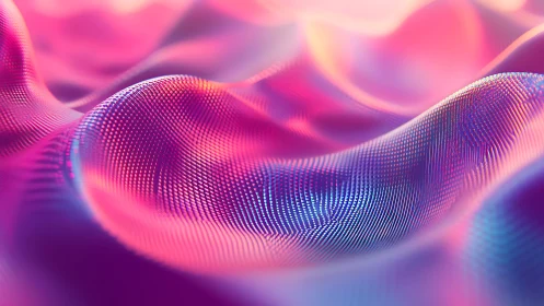 3D iridescent wavefield with micro-mesh surface modulation.